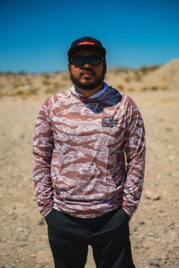 QVO "Tiger Stripe Arid Full Camo" UPF Hoodie