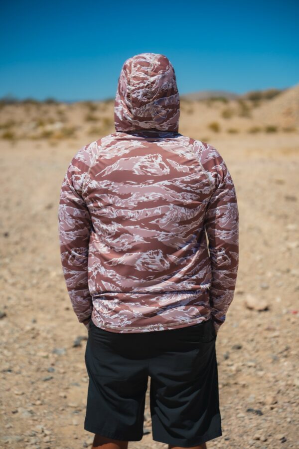 QVO "Tiger Stripe Arid Full Camo" UPF Hoodie - Image 3