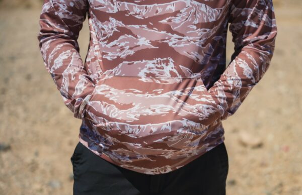 QVO "Tiger Stripe Arid Full Camo" UPF Hoodie - Image 4